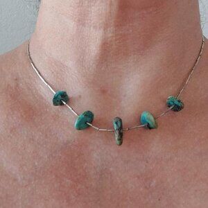Turquoise & Silver Choker Necklace